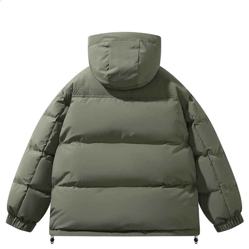 Mens Winter Down Jacket Solid Color Simplicity Waterproof Windproof Outdoor Travel Hooded Coat Mens Warm Cotton Clothing 241017