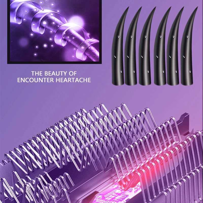 Professional airflow hair dryer electric brush comb style hair dryer with nozzle mini portable straight hair brush W241125
