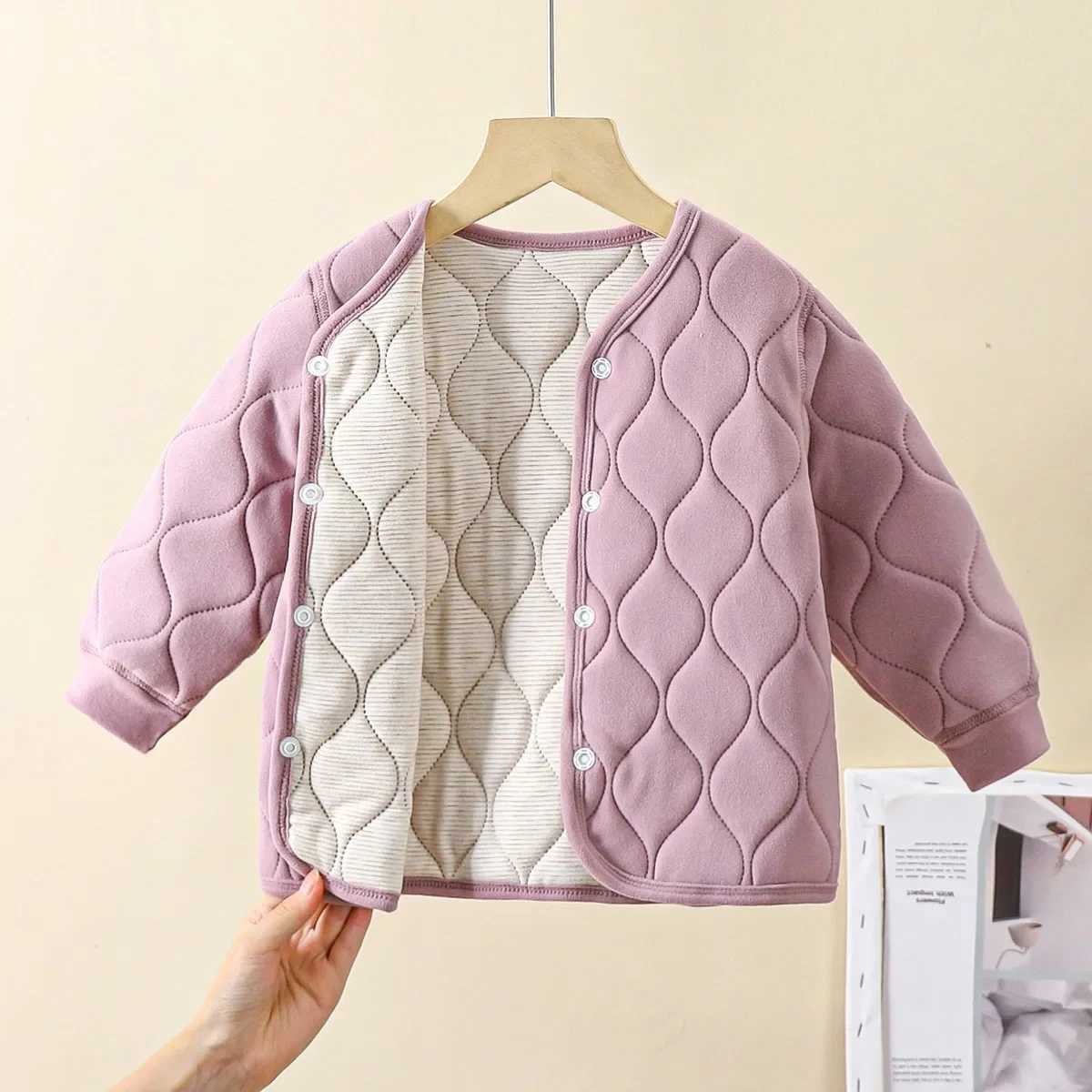 Childrens warm autumn new boy three-layer bedding girl thick jacket cotton childrens clothing M241018