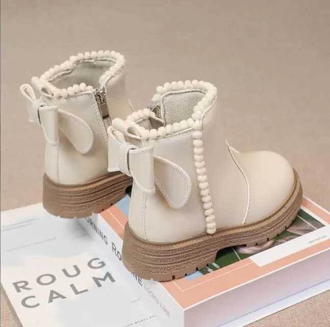 Boots Childrens Fashion Womens Leather Boots Princess Edition Anti slip Cool UK Side Zipper Anti slip Winter Childrens Snow Boots H241018