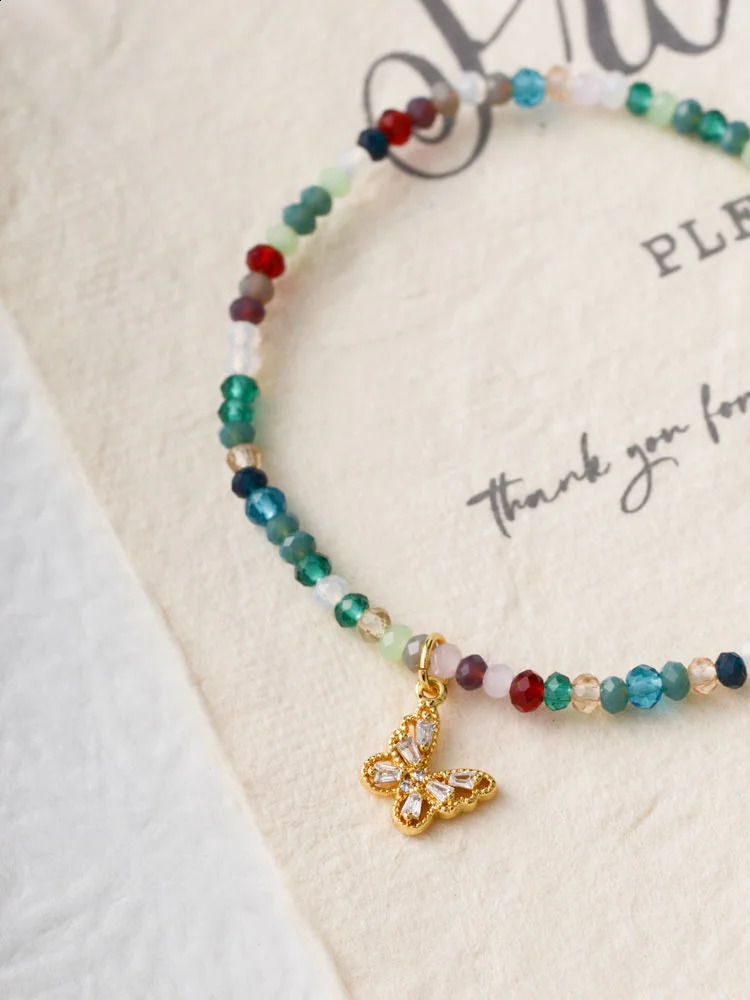Rainbow Bracelet Girl Girlfriend Bracelet Bead Crystal Bracelet Summer n 241018