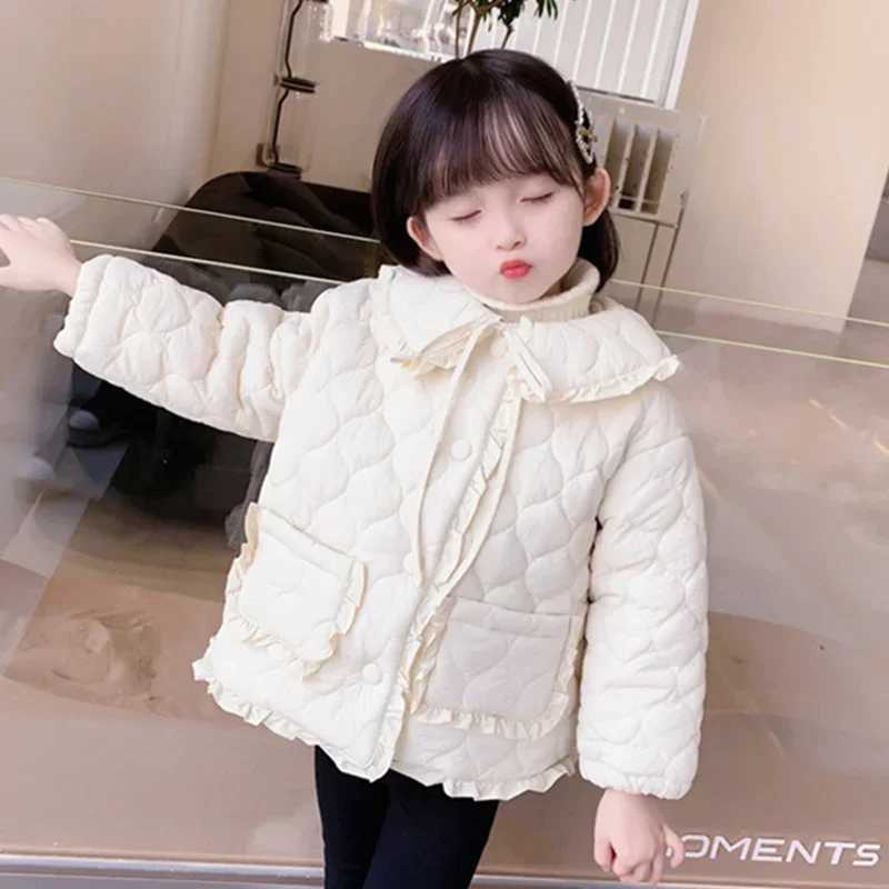 Womens outerwear jacket cotton jacket black warm thick velvet winter snow clothing windproof childrens clothing M241018