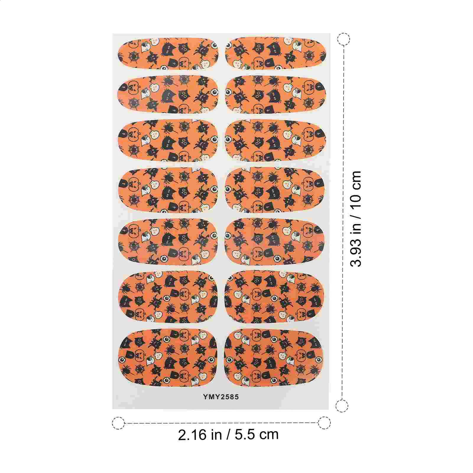 12 Sheets Adhesive Nail Stickers Gothic Halloween Wrapper Manicure Supplies 241017