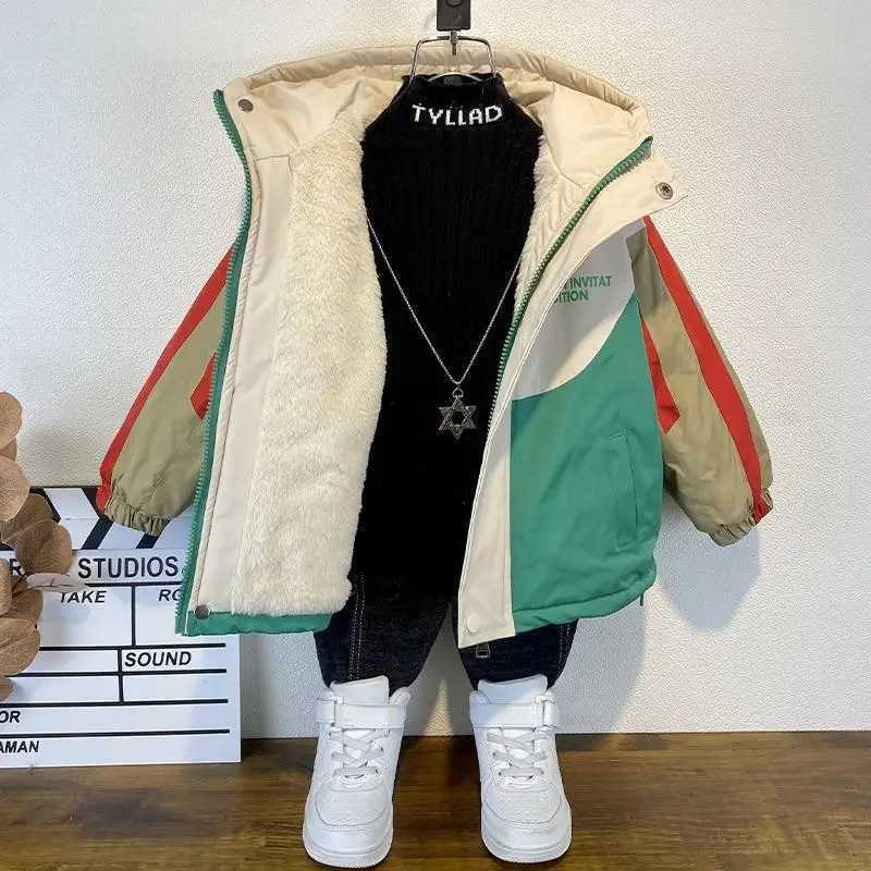 Boys outerwear cotton windproof outerwear cardigan woolen sweater Spring and Autumn Christmas gift warm childrens clothing M241018