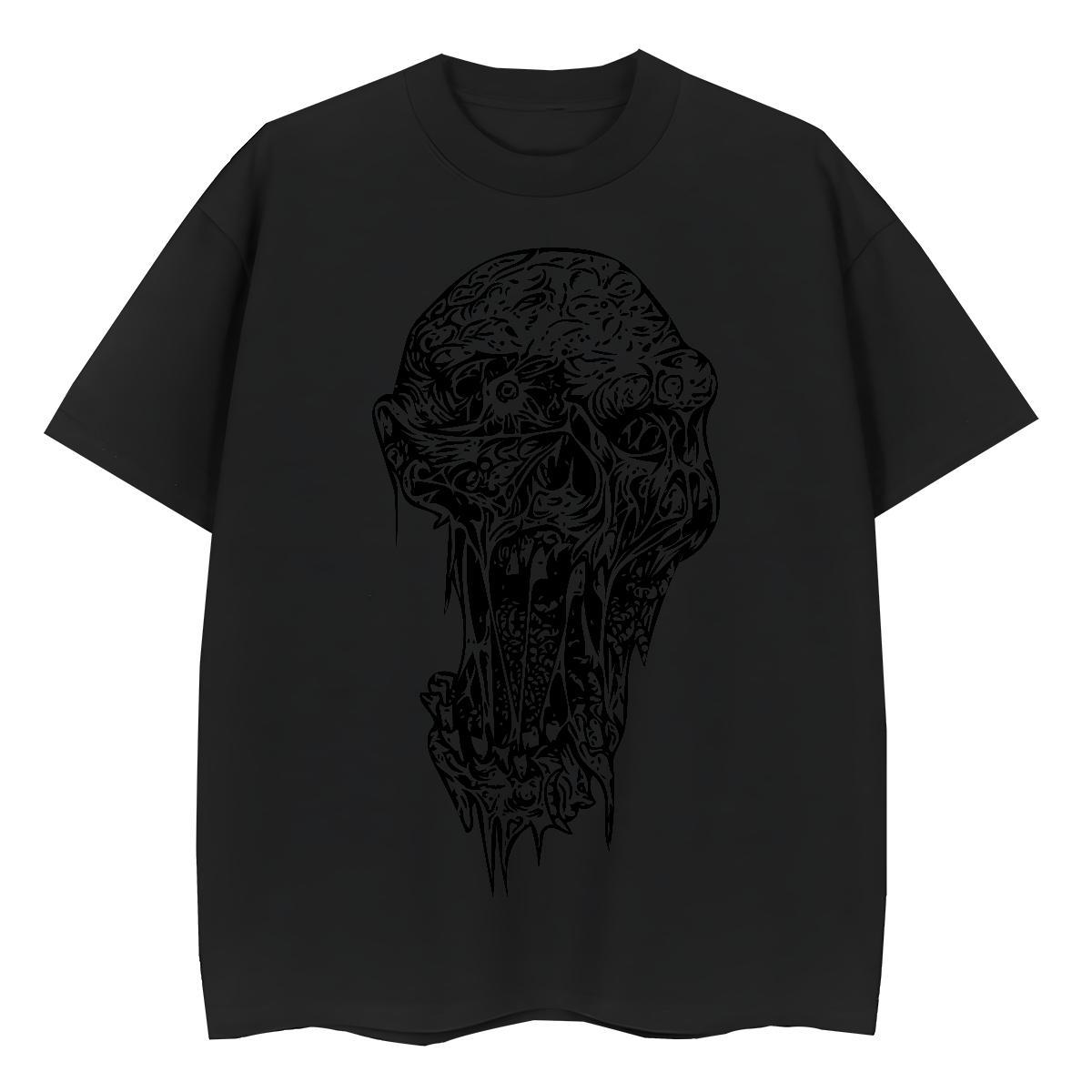 Custom T shirt 100% Cotton 230g Round Neck Short Sleeve Home Outdoor skull Women Tshirts Brand Cartoon Anime Polos