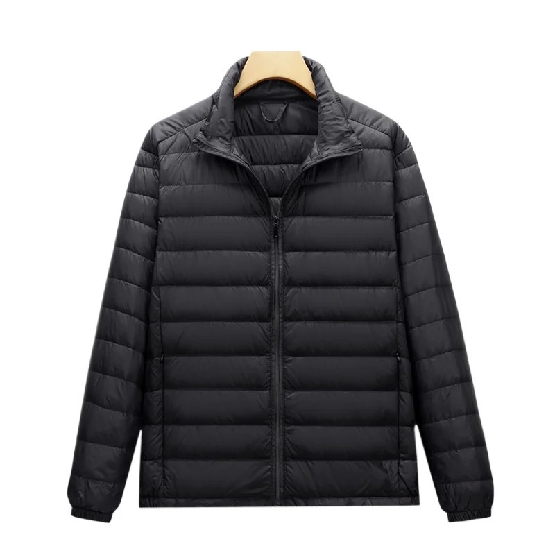 Cottonpadded Jacket: Duck Down, Green & White, Warm Winter Coat For Middle-Aged Men
