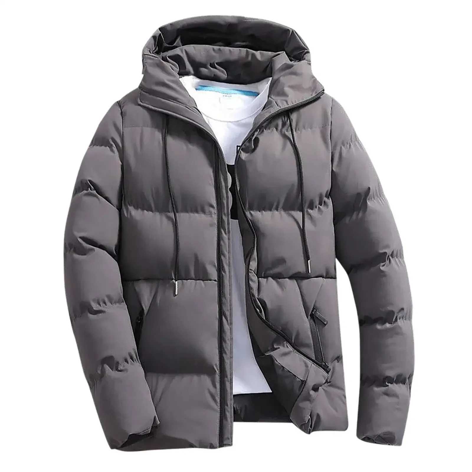 Mens Thick Puffer Hooded Jacket Casual Warm Parkas Business Outfear Winter FashionTrendy Versatile 2024 LX241018