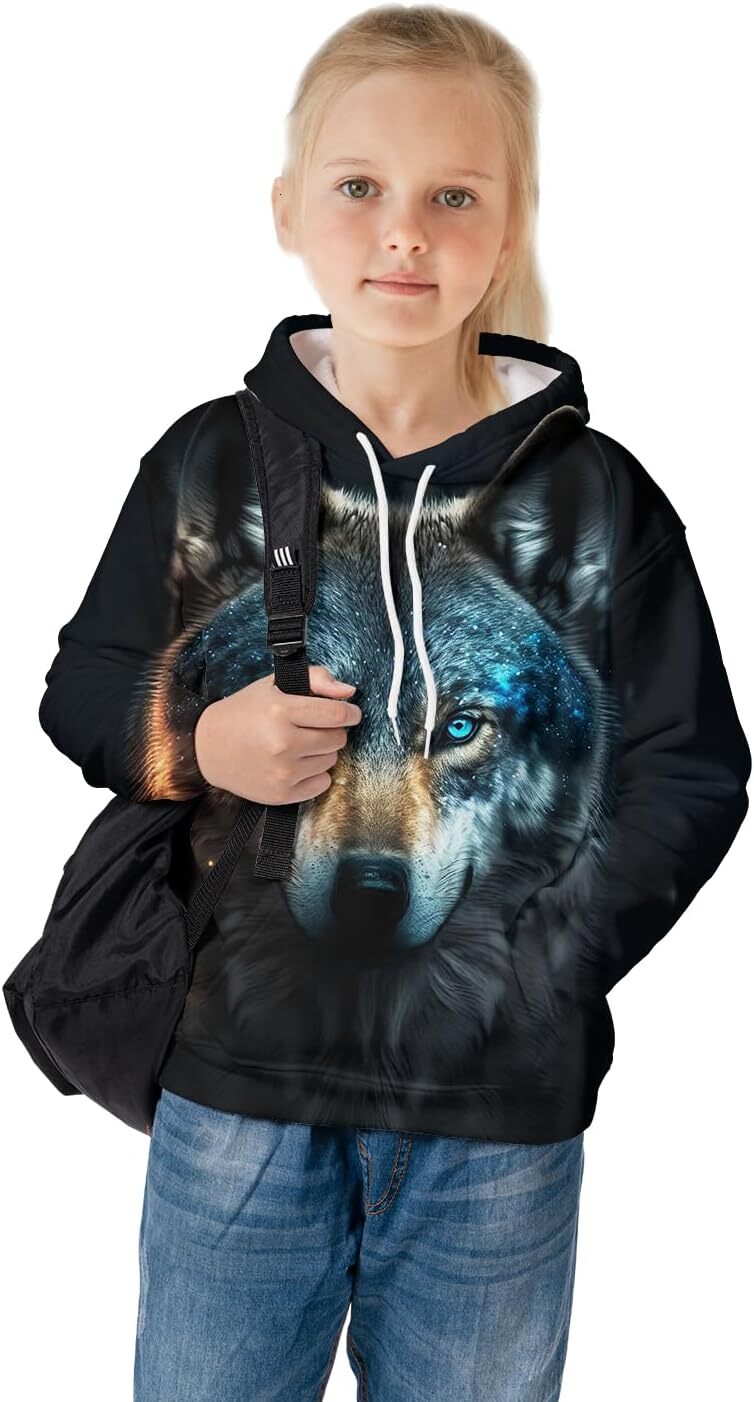 Hoodie for Mens Womens Kids Hoodies Girls Sweatshirt For Wolf Cat Dog Dinosaur Animals Lover Teen Boys Hoodie Colorful Tie Dye Trend and fashion