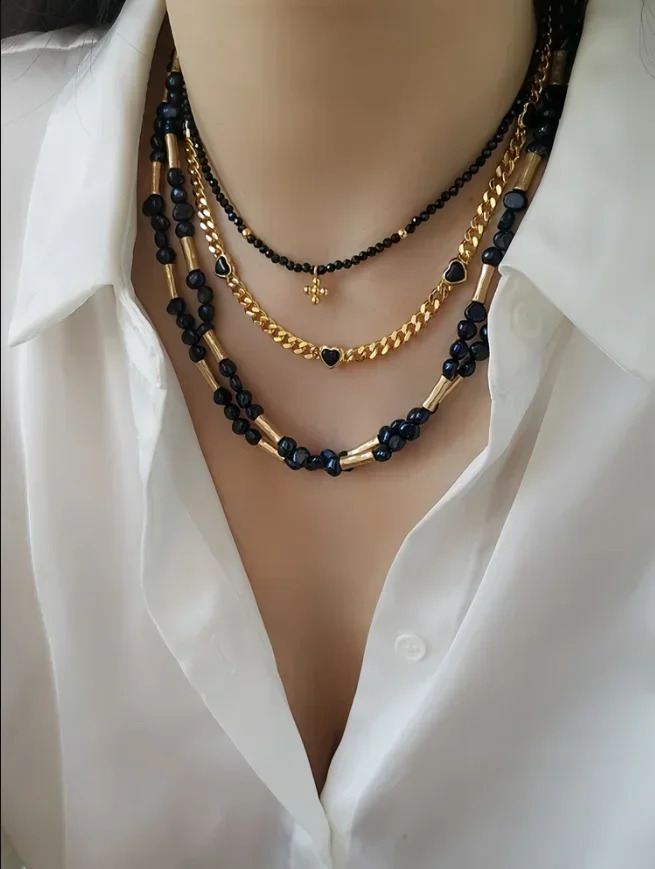 European and American niche n irregular natural pearl necklace 241017