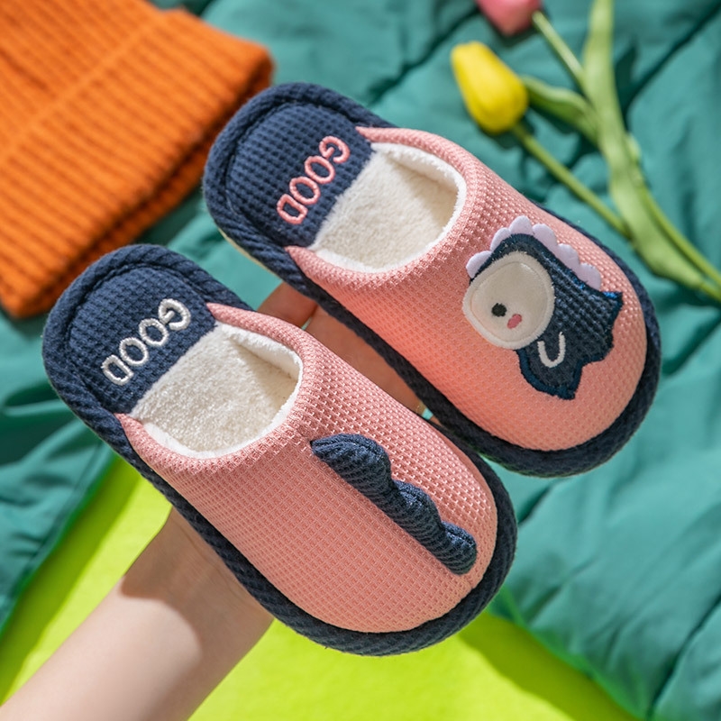 Cozy 2024 Winter Dinosaur Cotton Slippers for Women - Warm & Comfy