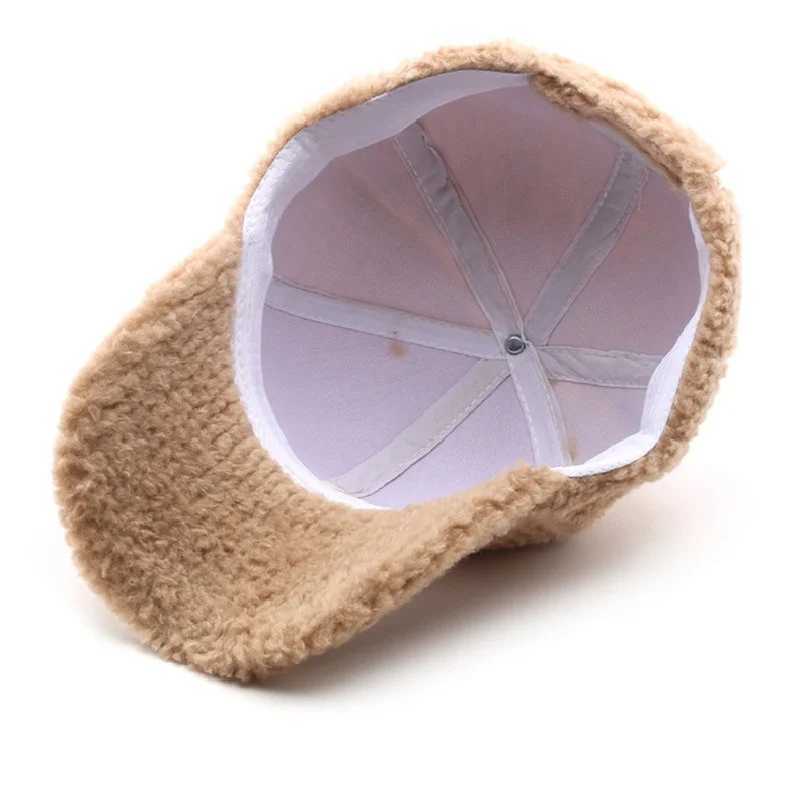 Baseball Cap Women Autumn Winter Lambswool Warm Hats For Man Snapback Hat Female Hip Hop Cap Gorras Bone Casquette Gorro HatsX241018