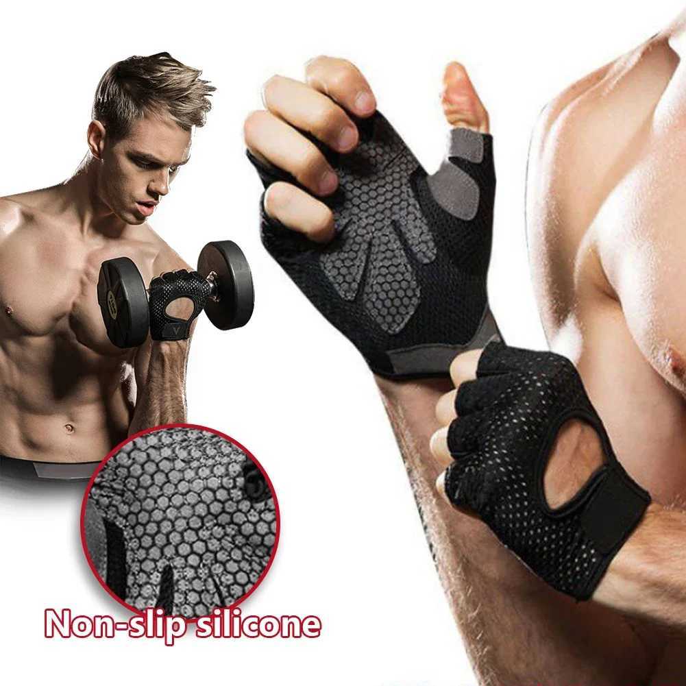 Summer Fitness Gloves Gym Weightlifting Bicycle Yoga Fitness Training Thin Breathable Half Finger Bicycle GlovesW241018