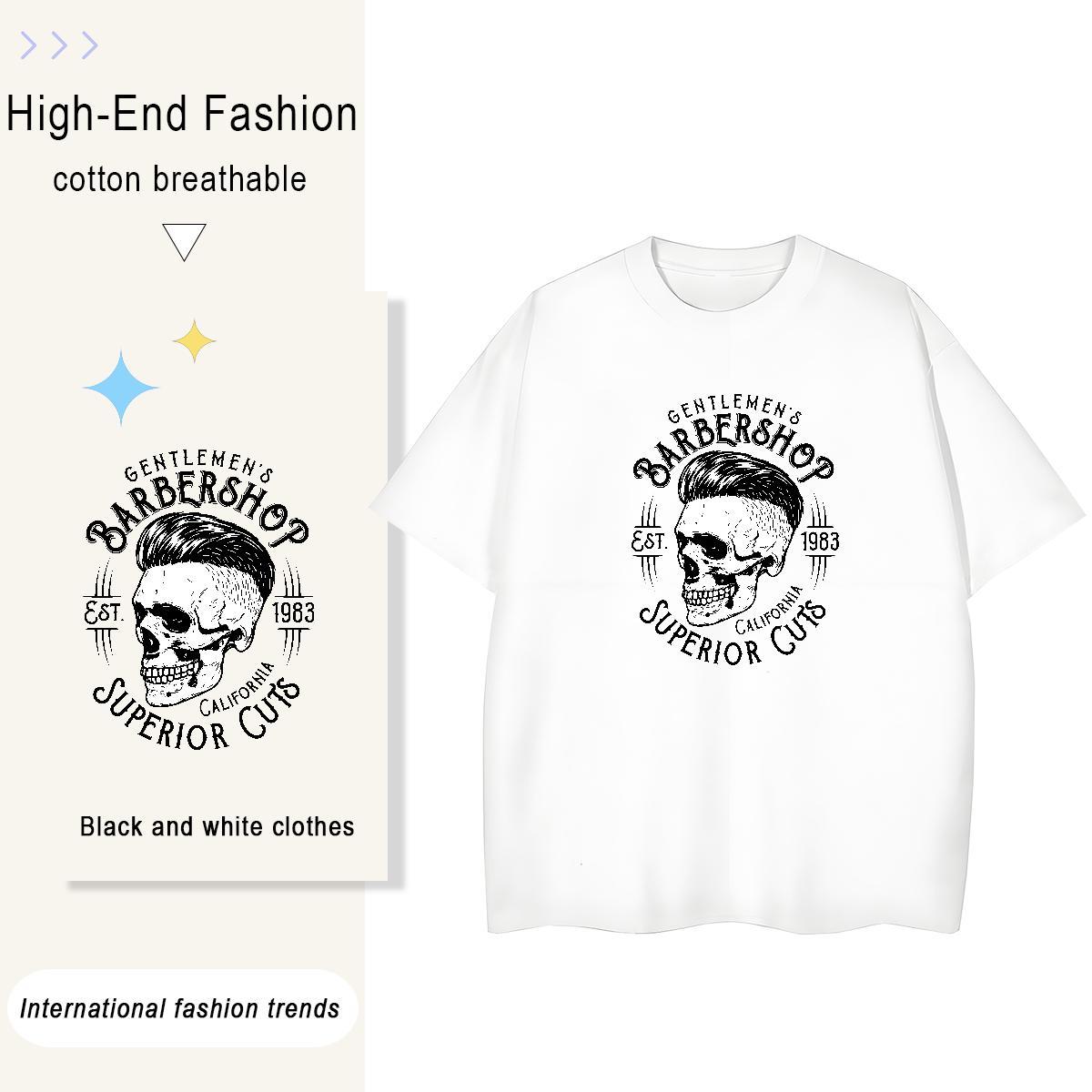 2024 Designer Womens T Shirts 230g 100% Cotton Breathable Short Sleeve Casual Sport skull Woman Tshirt Loose DIY Anime Wear