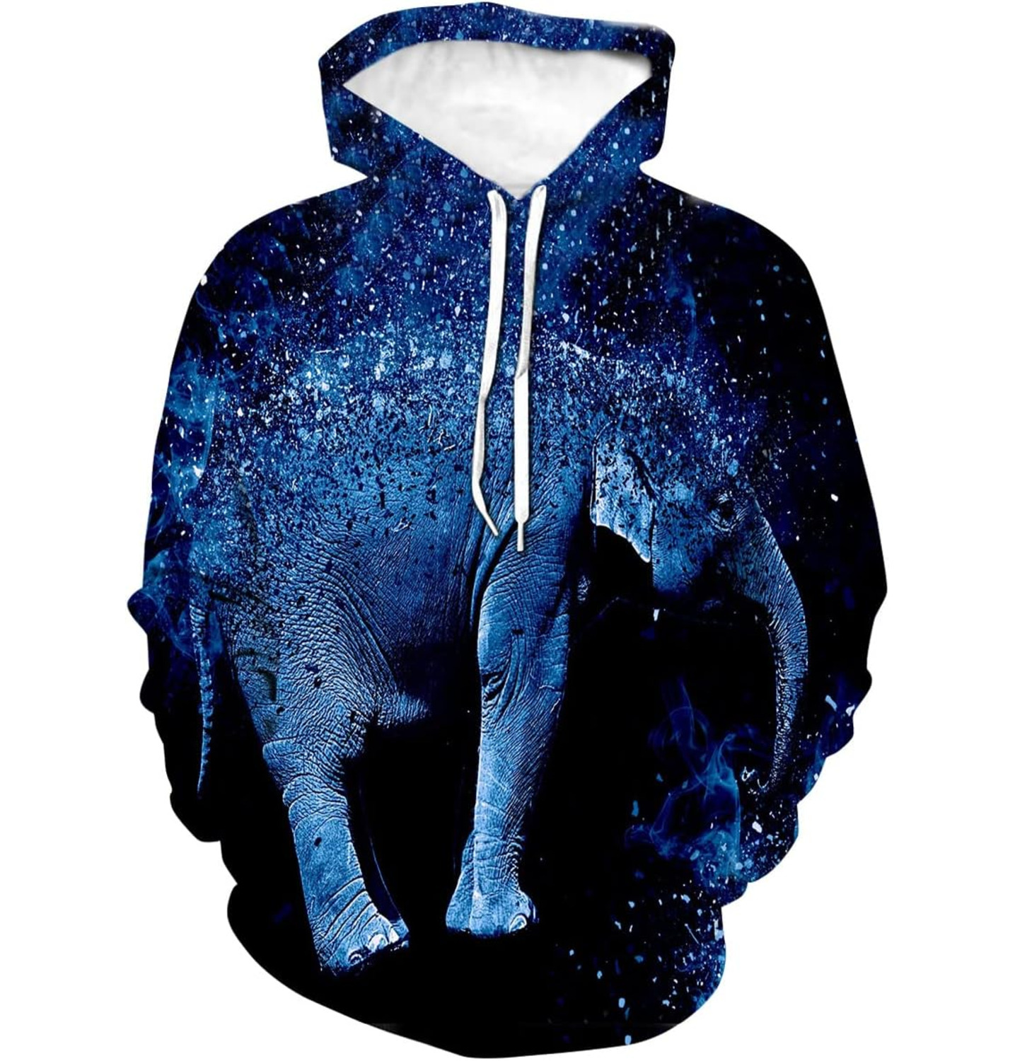 Hoodie for Mens Womens Dream Big Elefante Hoodie 3D Printed Wildlife Blue Elephant Sweatshirt Pullover Top Graphic Hoodies sweatshirt Pullover Long Sl