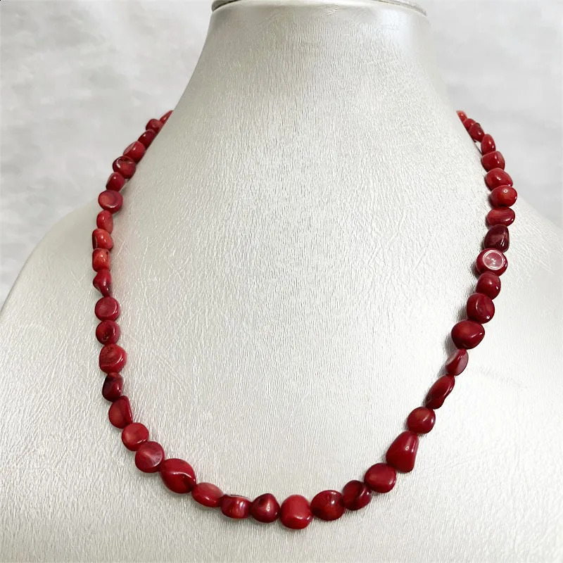 selling irregular diamond red coral necklace genuine natural stone Exquisite gemstone friendship lover fashion jewelry gift 241018