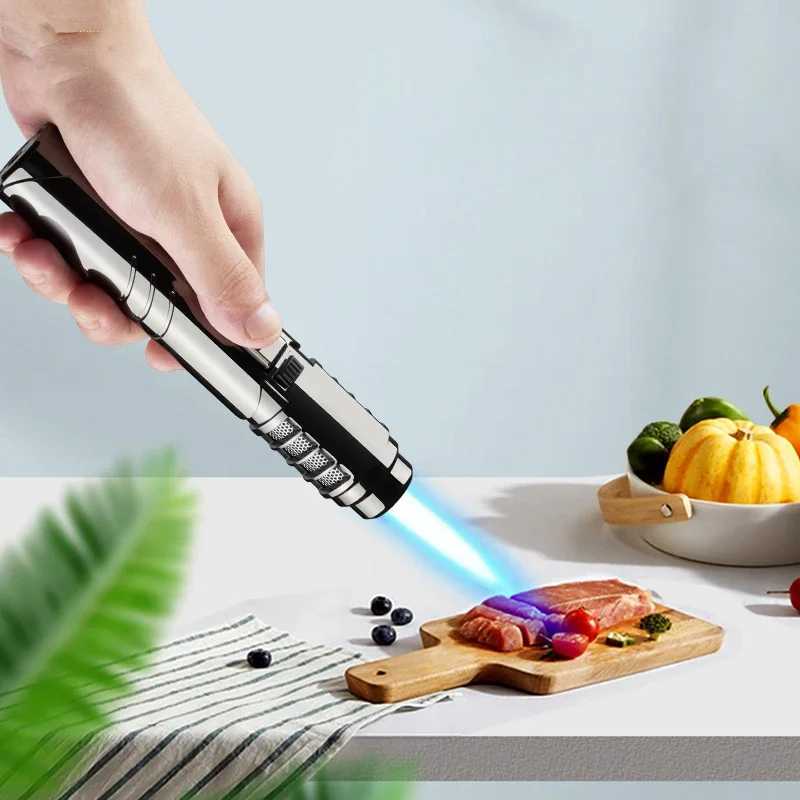 Lighters Large spray metal blue flame 1800 C welding gun outdoor camping barbecue ignition tool personalized butane gas lamp T241017 W260202