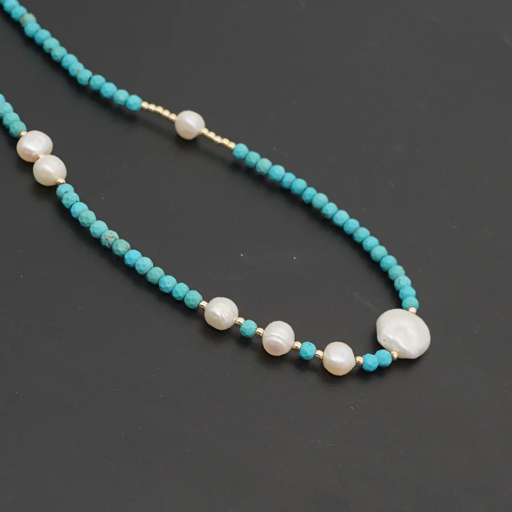 Go2Boho Freshwater Pearl Necklace Womens Natural Stone Necklace Jewelry Bohemian Beaded Jewelry Fashion Collier 241018