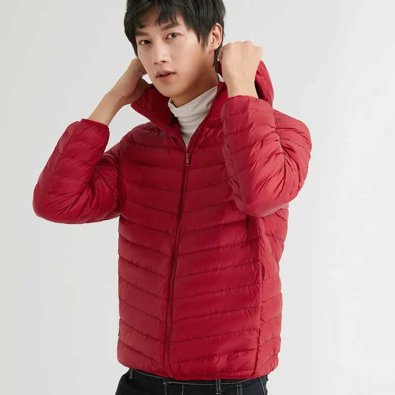 2024 New Autumn Winter Men Hooded Down Jacket Ultra Light White Duck Down Coat Parkas Male Loose Short Overisze Puffer Outwears LX241018
