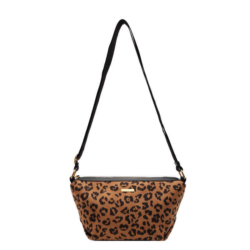 CMM Suede Leopard Print Womens New Autumn and Winter Casual Versatile Single Shoulder Crossbody Bag Commuting Tote Bag