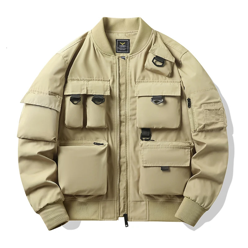 Hip Hop Ninja Jackets Men Fall Technical Fashion Bomber Multi Pockets Techwear Jacket Military Spring Windbreaker Mens