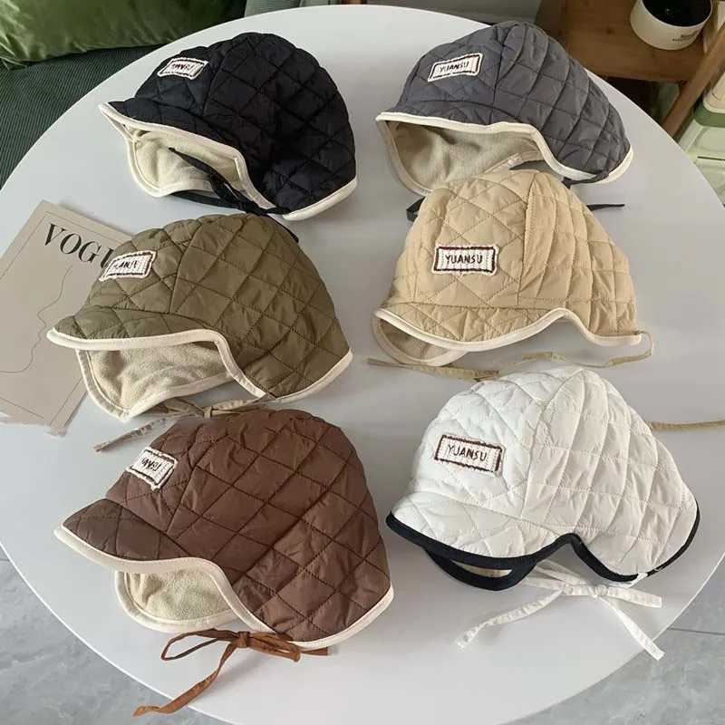 2024 Autumn Winter Baby Hat Childrens Warm Ear Caps For Boys Girls Korean Style Plush Warm Caps For Babies LX241018