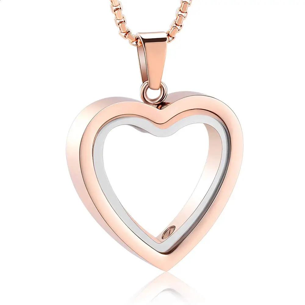 Glass Heart Urn Necklace Womens Love Cream Ash Gem Keepsake Commemorative Jewelry 241018