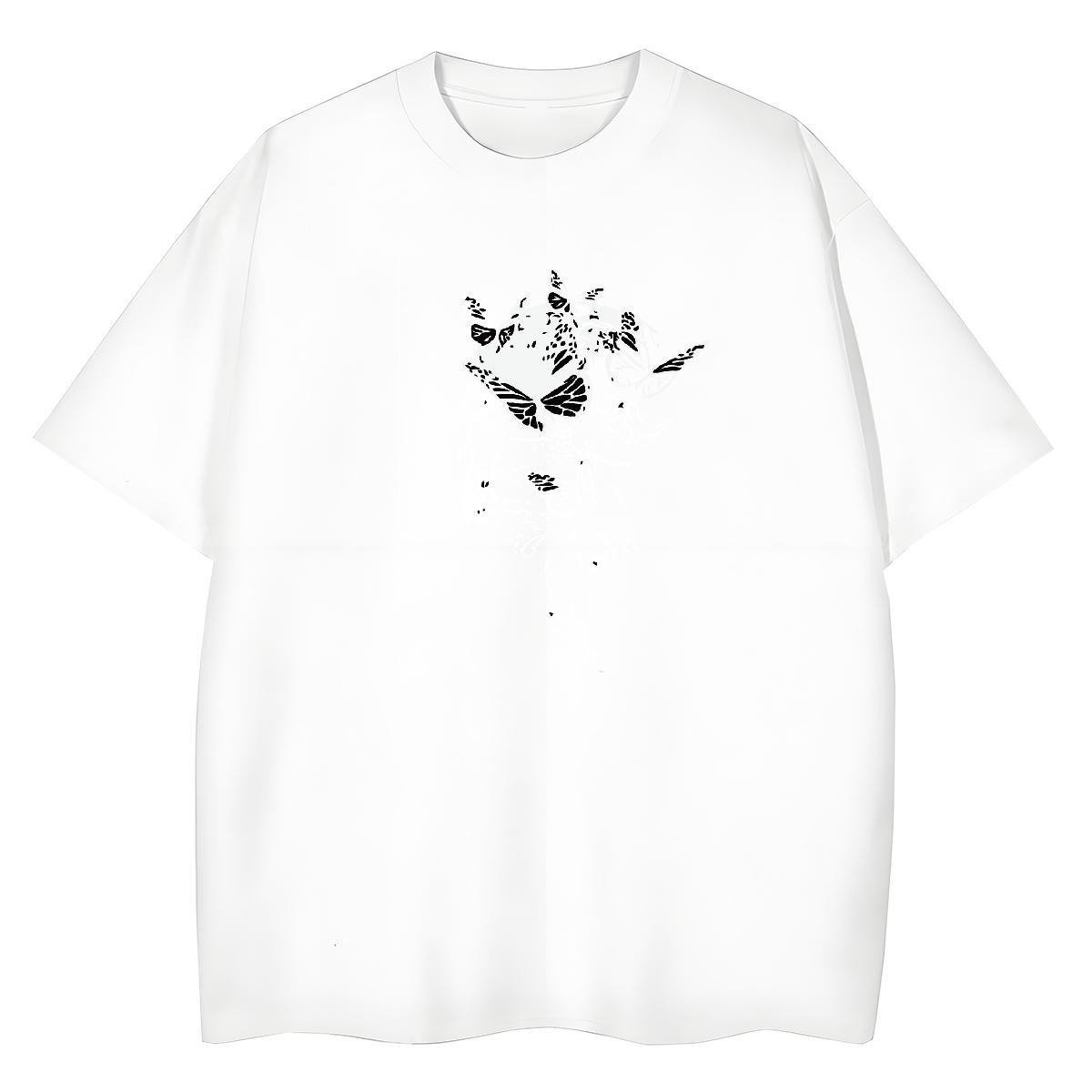 Fashion New Woman T Shirts 230g Pure Cotton O-Neck Short Sleeve Casual Beach skull Women Tshirts Unisex Cartoon Printing L-4XL Tees Shirts