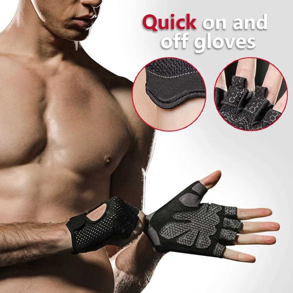 Summer Fitness Gloves Gym Weightlifting Bicycle Yoga Fitness Training Thin Breathable Half Finger Bicycle GlovesW241018