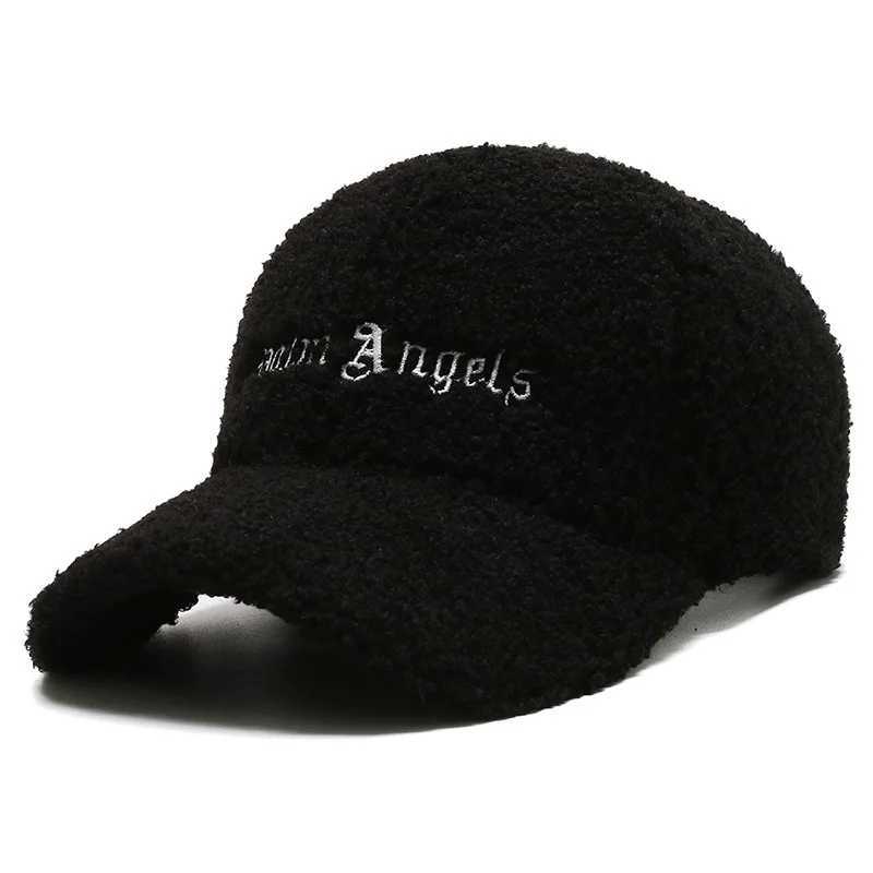 Autumn and Winter Lamb Wool Fur Warm Baseball Cap Women Men Versatile Adjustable Duckbill Cap Plush Outdoor Hat X241018
