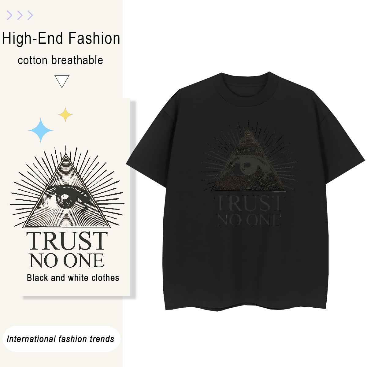 Stylist T shirt 230g 100% Cotton Breathable Short Sleeve Spring Summer eye of the devil Woman Tshirt Unisex Cartoon Print Clothings