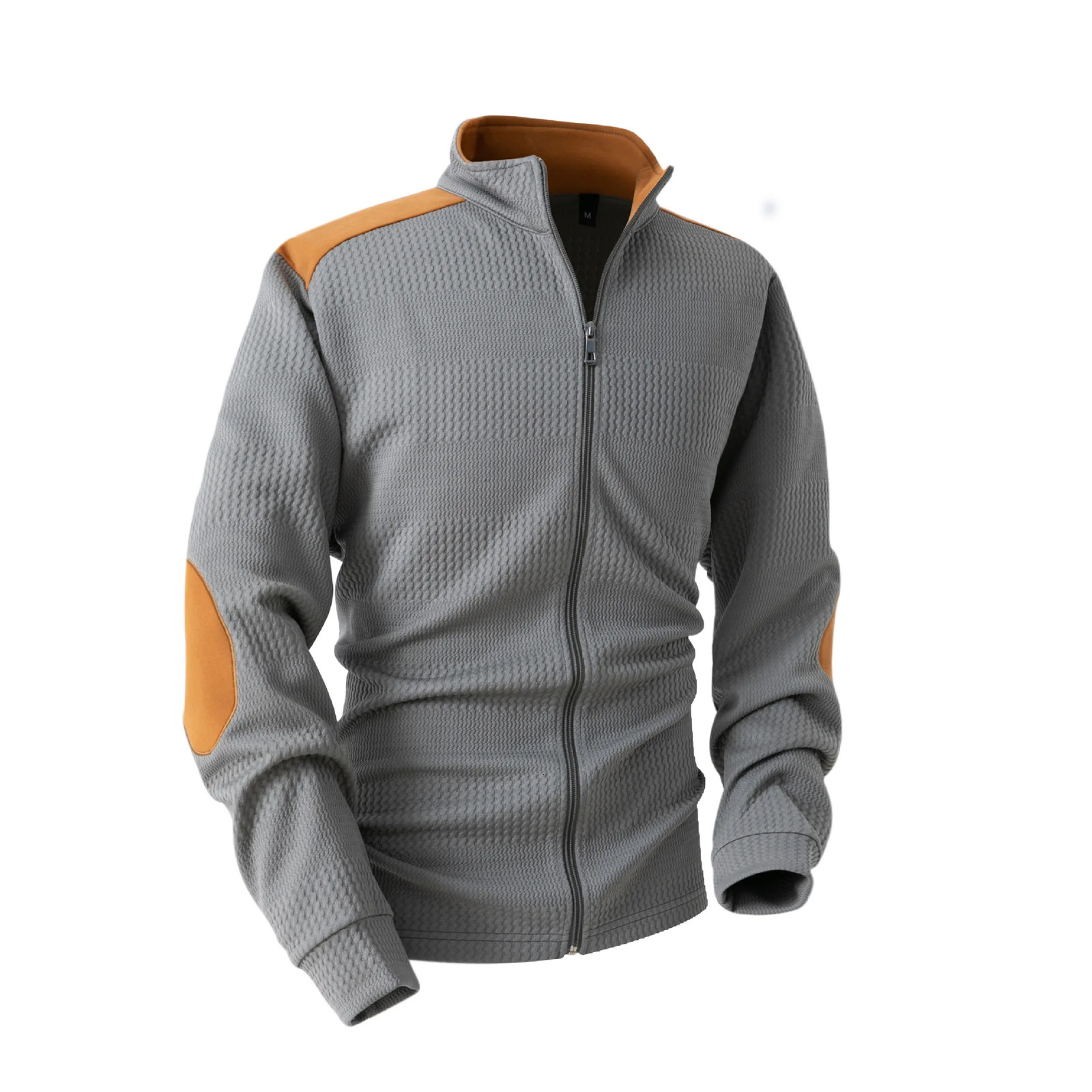 Mens Jacket Winter Thick Embroidered Zipper Stand Collar Solid Color Fashion Casual Warm Comfortable Long Sleeve Tops 241018