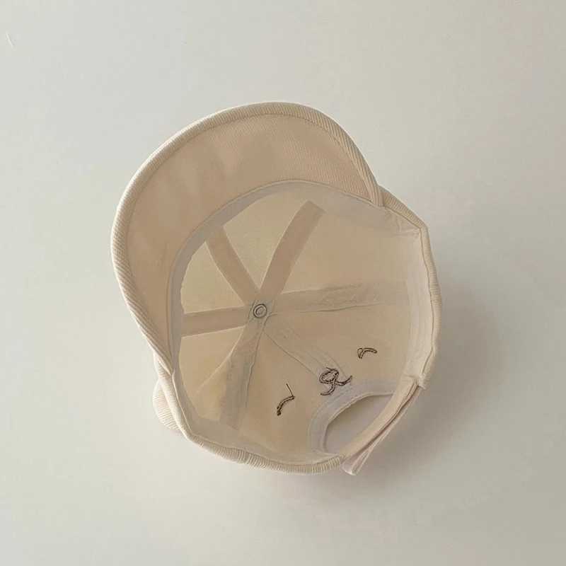 Cute Baby Baseball Cap Solid Color Bear Ears Boy Girl Peaked Hat Spring Autumn Adjustable Casual Kids Sun Hats LX241018