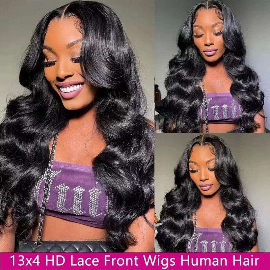 180% 13x4 Body Wave Lace Front Human Hair Wig 30 32 34Inch 13x6 Transparent Lace Frontal Wigs Brazilian Remy Hair Wig For Women
