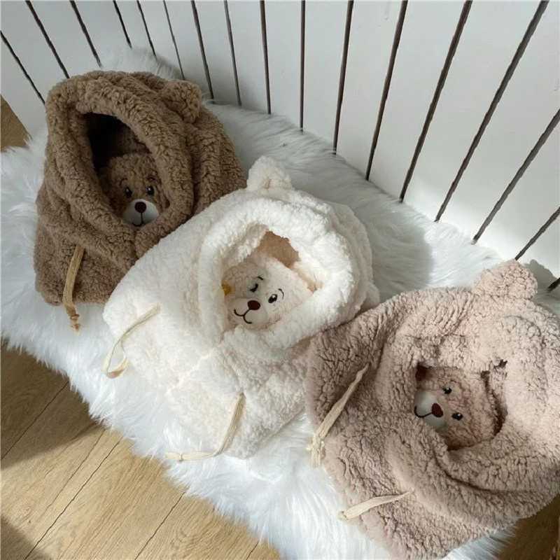 Winter Hat With Mask Bear Lamb Beanie Hats Warm Thickened Ear Protection Skullies Beanies for Women Girl Kawaii LX241018