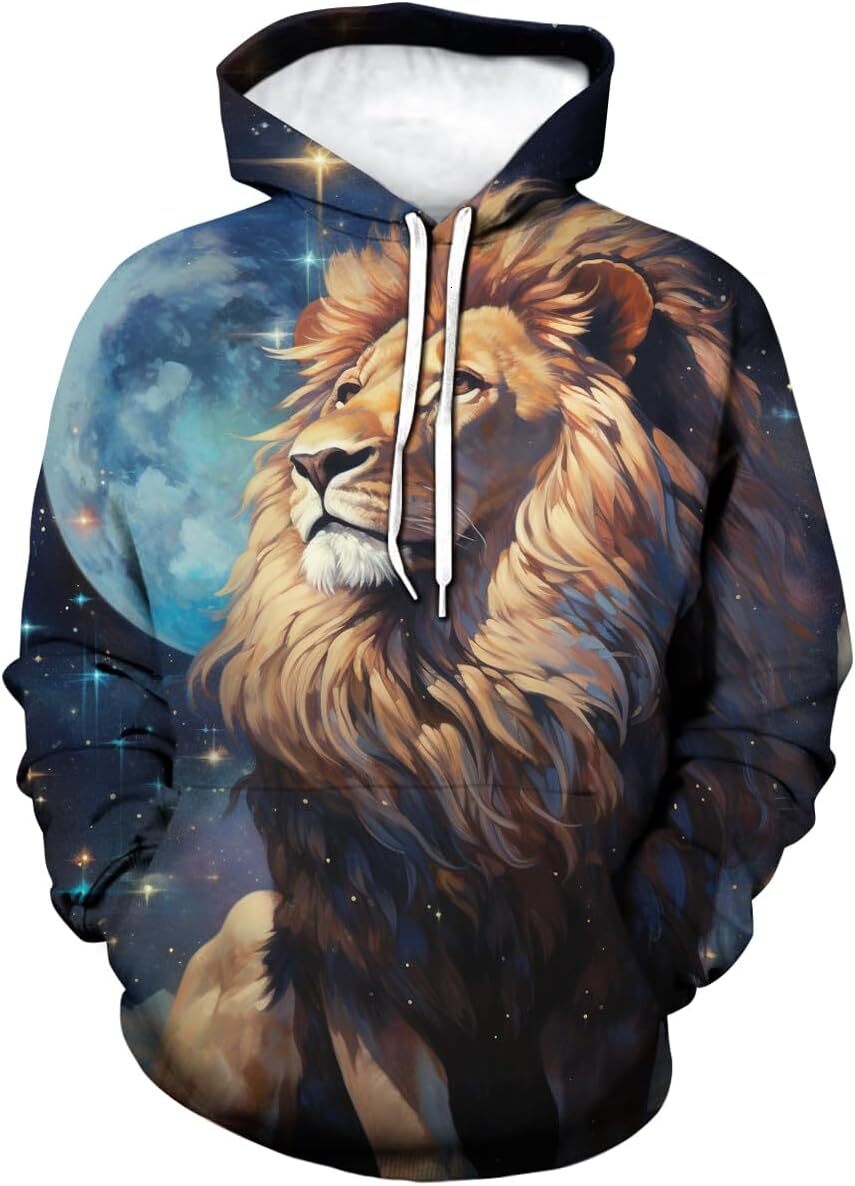 Hoodie for Mens Womens Mens Lion Graphic Hoodies Cool hoodies Sweatshirt Pullover Graphic Hoodies sweatshirt Pullover Long Sleeve cool