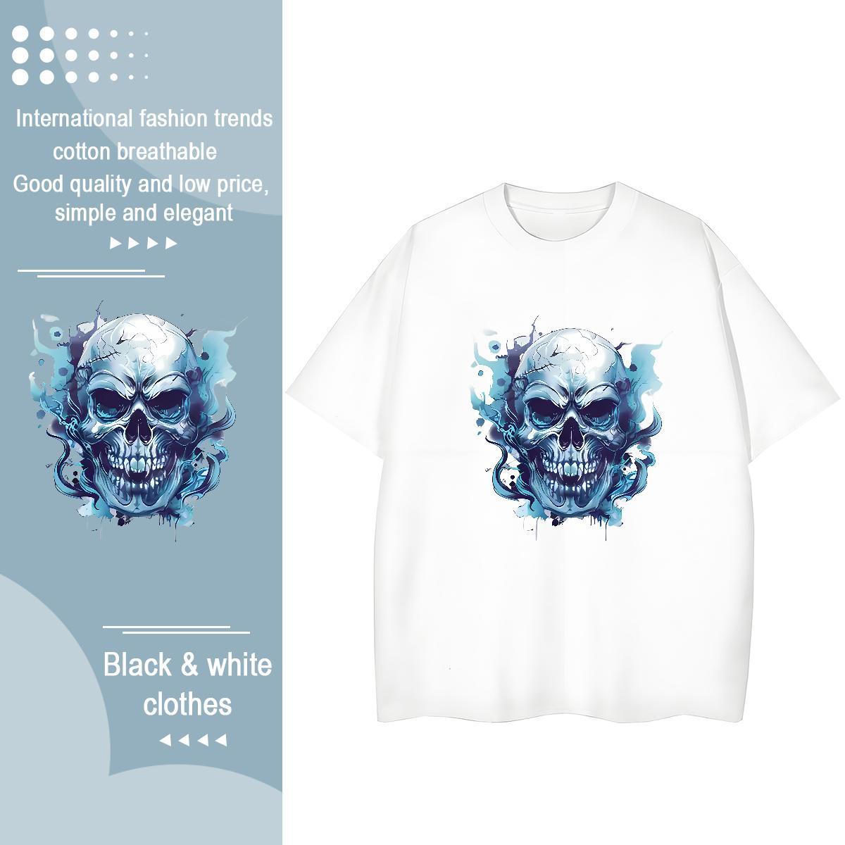 2024 Designer T shirt 230g Pure Cotton Breathable Soft Beach skull Women Tshirts Free Shipping Graphic Tops Shirt