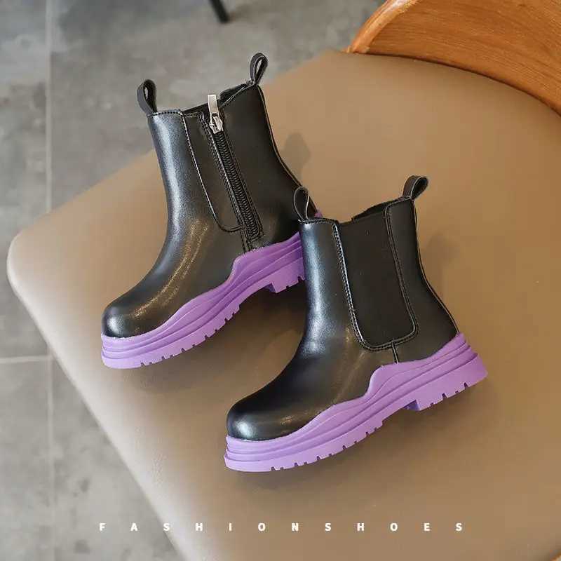 Boots Fashion Kids Shoes Baby Girls Boots Children Chelsea Boots Autumn Ankle Botas Botines Tn Girl Cool School Shoes 26-36 H241018