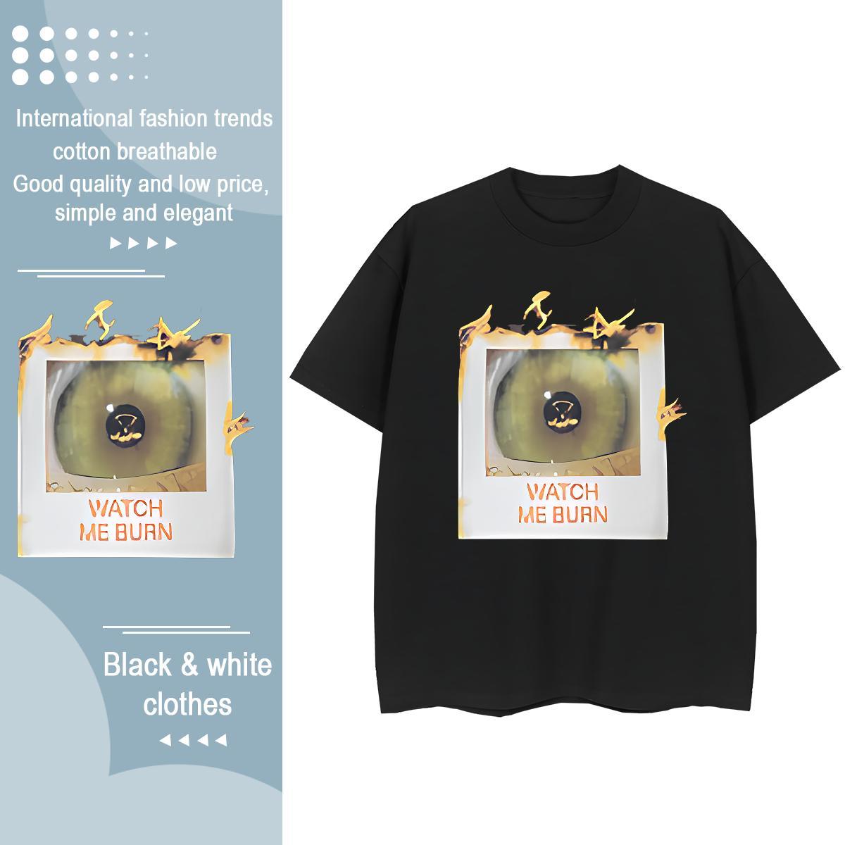 2024 Casual T Shirt For Woman 230g Pure Cotton Breathable Soft Street eyes Couples T Shirts Nice Plus Size Custom Clothings