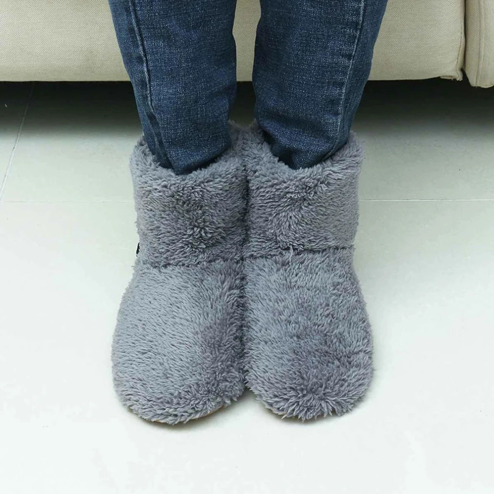 Electric heated shoes USB charging winter plush shoes washable winter heating soft and comfortable multi-functional tool for warming feet241018
