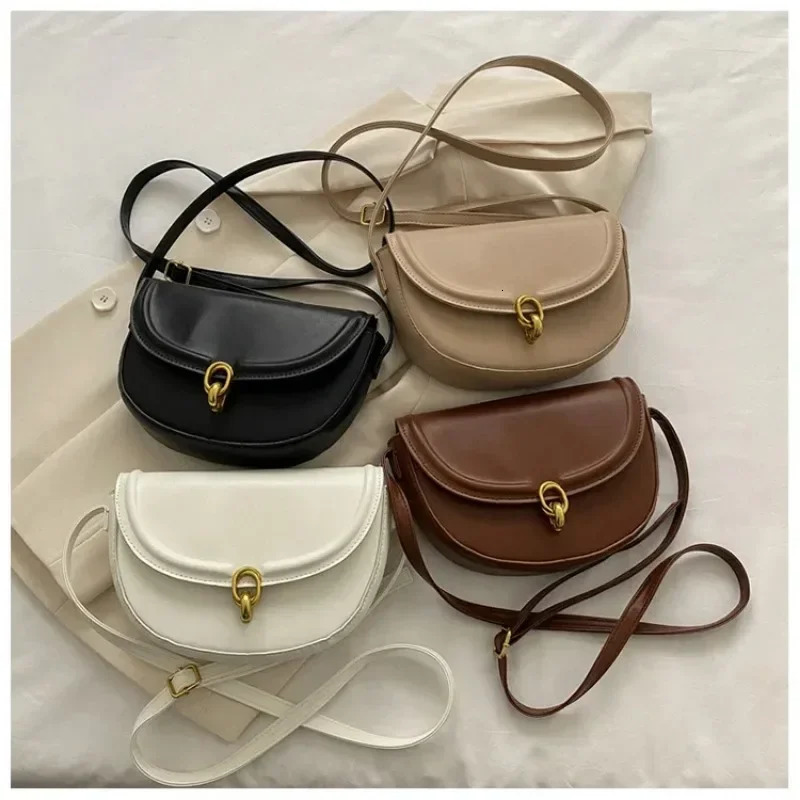 2024 Trend er PU Leather Shoulder Bag Womens Handbag and Wallet Top Trend Saddle Small Cross Body Bag241018