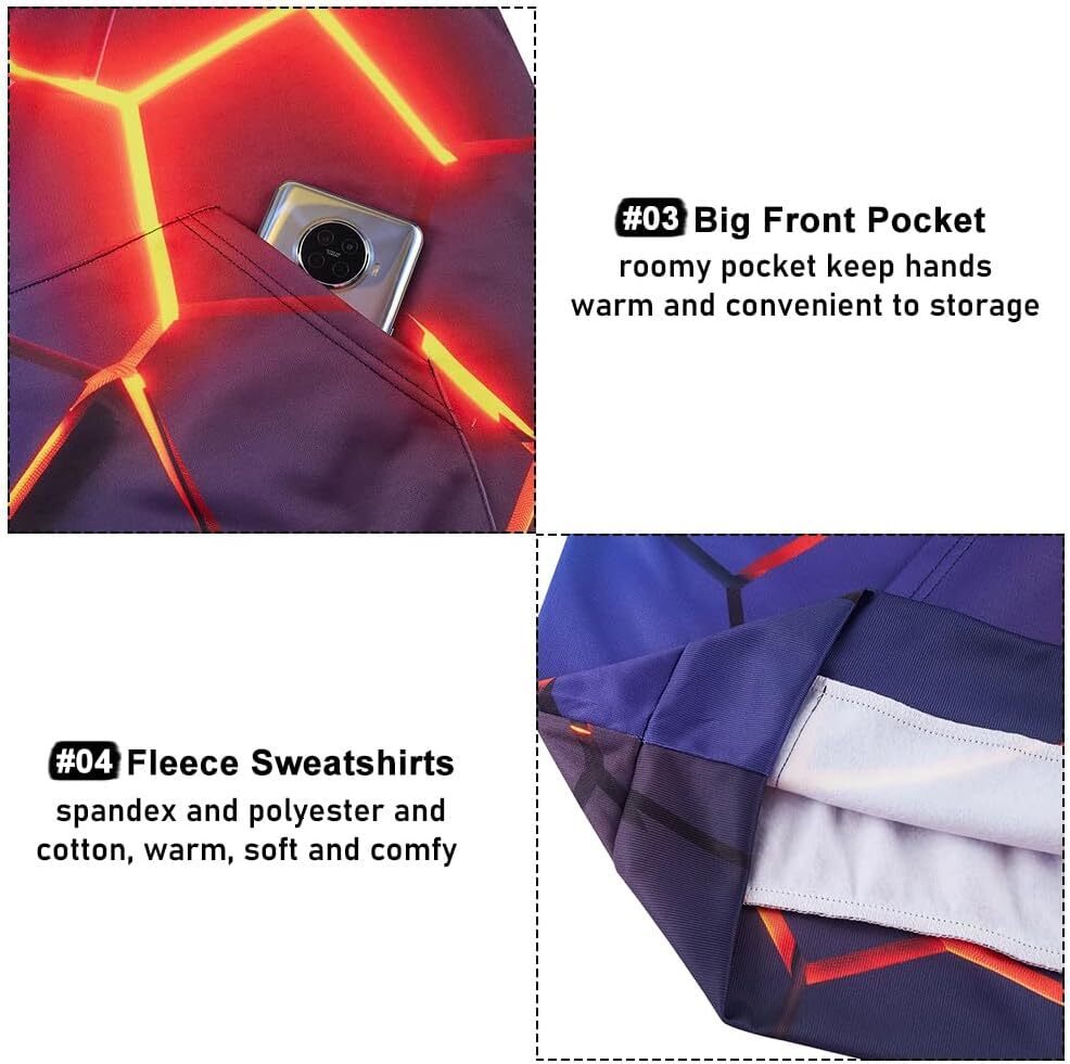 Hoodie for Mens Unisex Novelty Hoodies for Men 3D Printed Graphics Pockets Sweatshirts Christmas Halloween Graphic Hoodies sweatshirt Pullover Long Sl