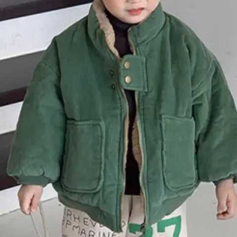 South Korea Winter Stand up Collar Jacket Baby Fashion Ruffle Warm Jacket Cotton Jacket Boys Clothing Baby Clothing M241018