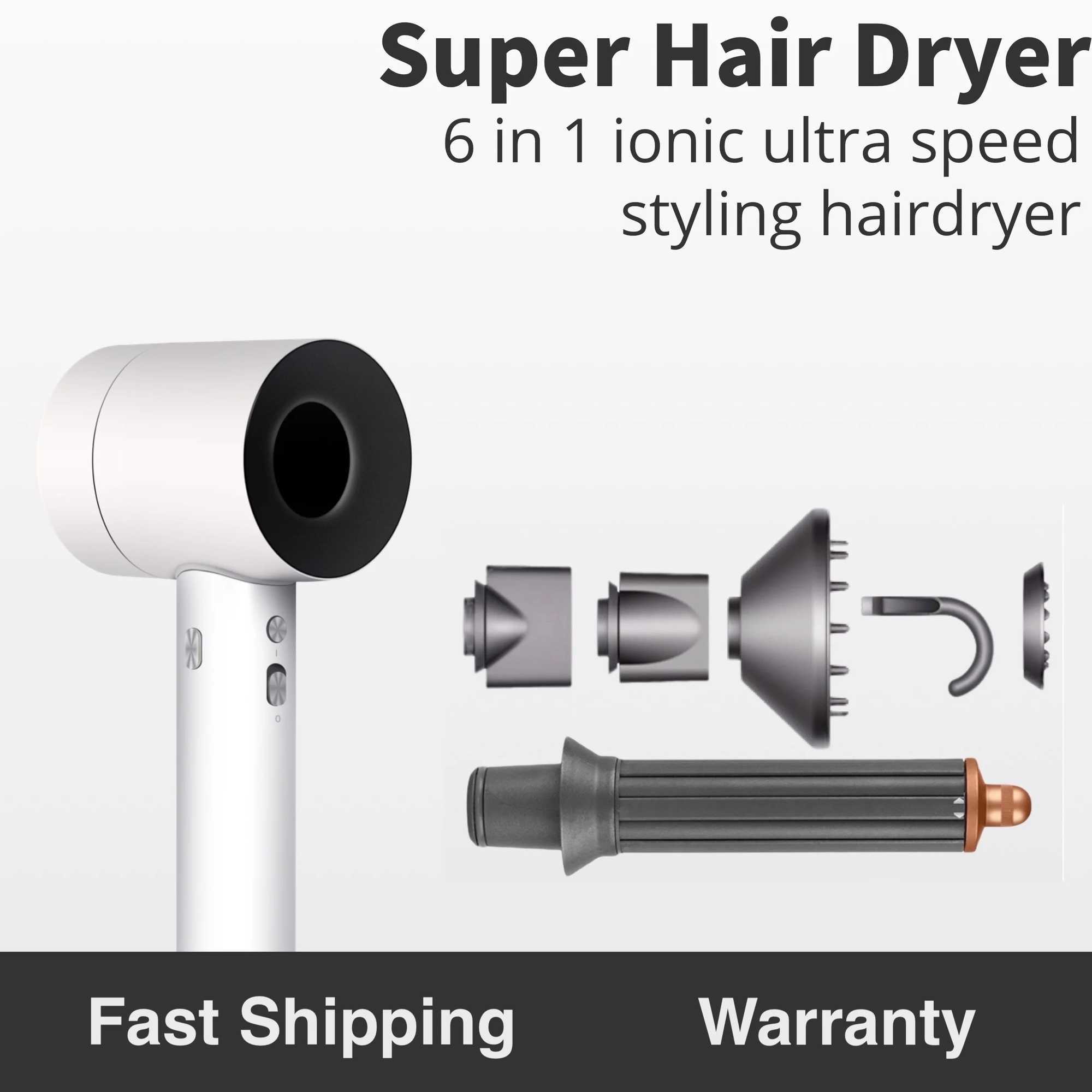 Professional 6-in-1 hair dryer with curling bucket styling tool hair care and styling high-speed hair dryer salon W241018