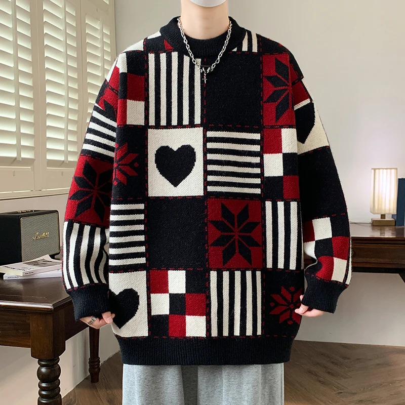 Fall Winter Fashion y Mens Sweaters High Quality Long Sleeve Soft Warm Sweater Men Casual Print Pullover 241018