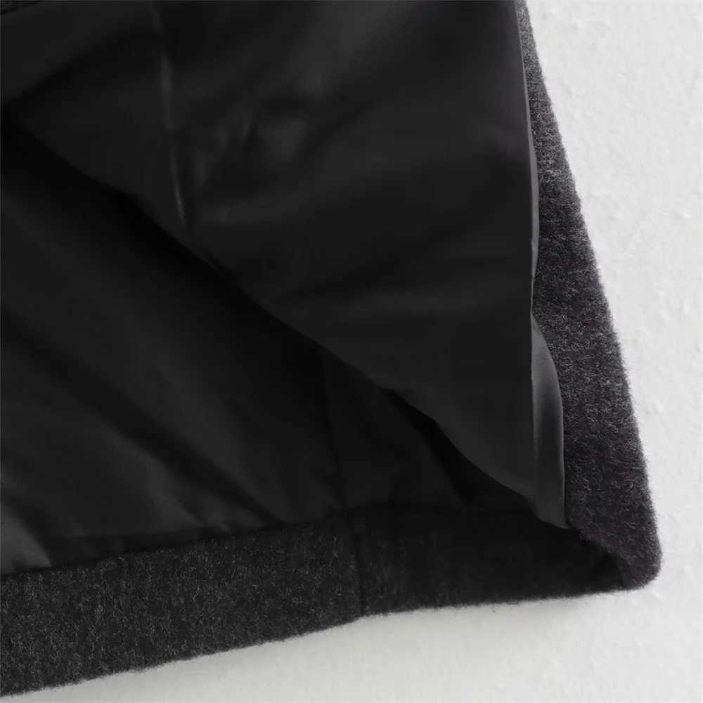 PB ZA 2024 early autumn new womens clothing fashion casual simple versatile mid-waist tie long woolen trench coatX241009