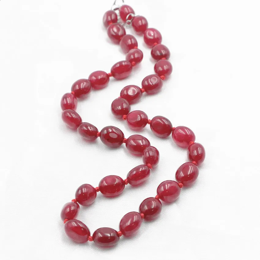 Natural Stone Bead Necklace Short Chain Red Rubber Crystal Irregular Necklace 9-11mm Necklace Gift Jewelry 18 A833 241018