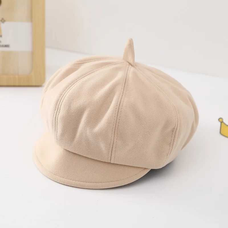 Wool Kids Beret Hat for Girls Boys Adjustable Child Cap Autumn Winter Children Newsboy Hat Baby Accessories 2-8Y LX241018