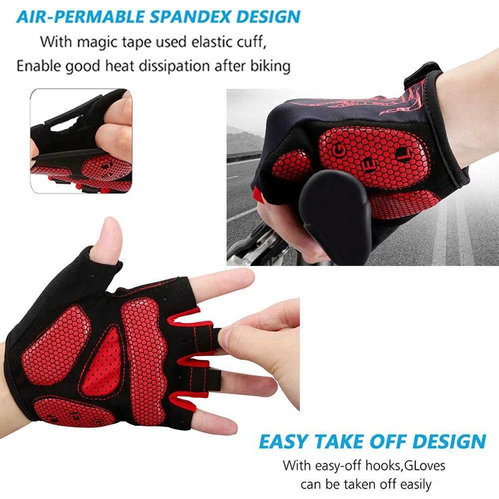 Bike gloves Breathable Bicyc gloves 5MM gel pad mountain bike gloves anti-skid road MTB bicycle sports glovesW241018