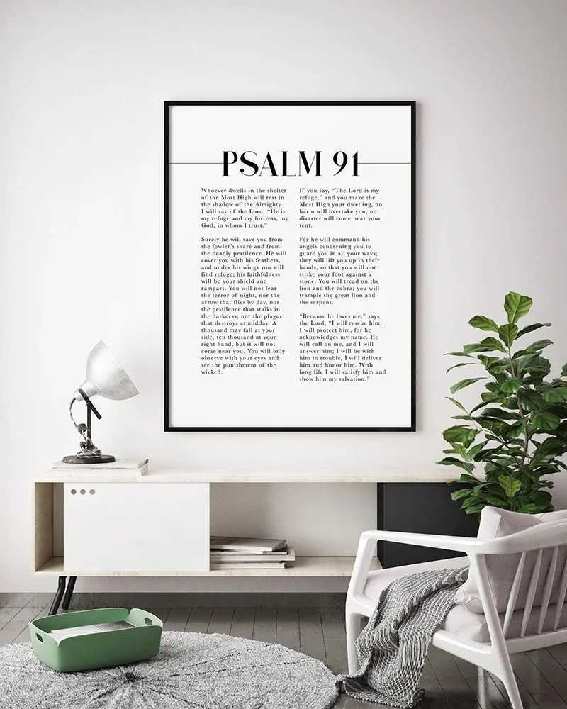 Psalm 91 Scripture Wall Art He Who Dwells In The Shelter Bible Verse Artwork For Your Christian Home DecorXJ241016