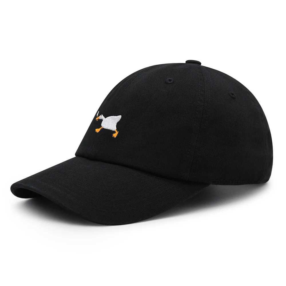 Biting Knife White Goose Baseball Cap Interest Embroidered Duck Dad Hat Cotton Adjustable UnisexX241018